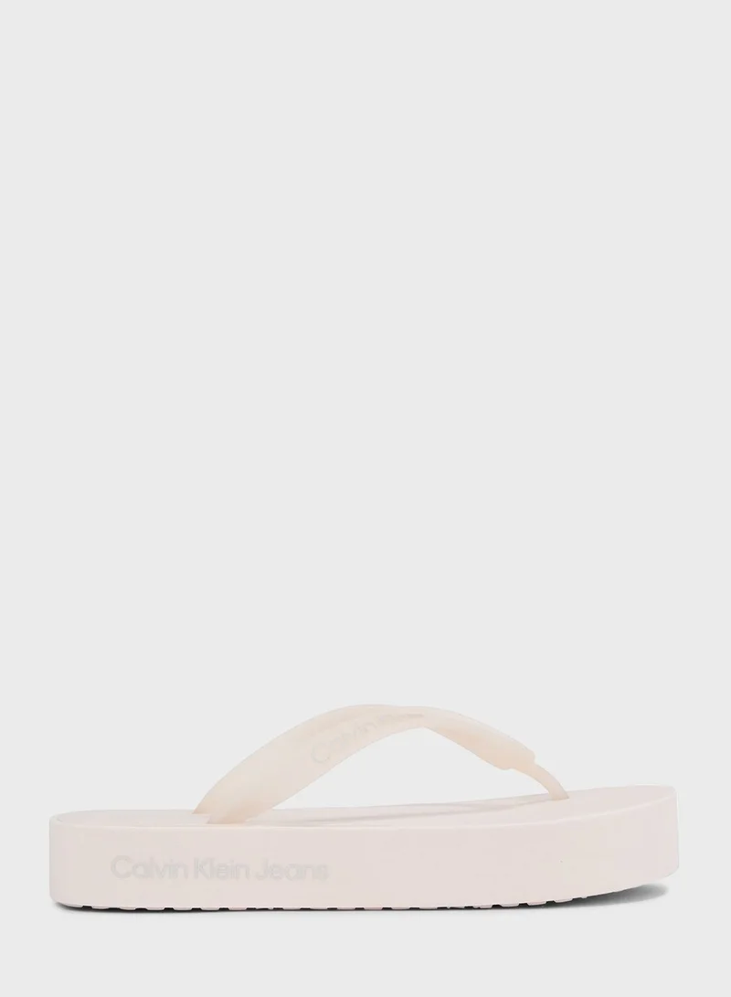 Calvin Klein Jeans Logo Detailed Flip Flops