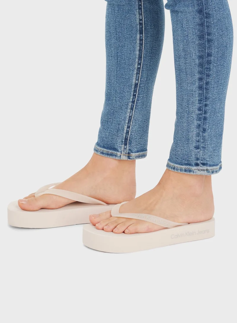 Calvin Klein Jeans Logo Detailed Flip Flops