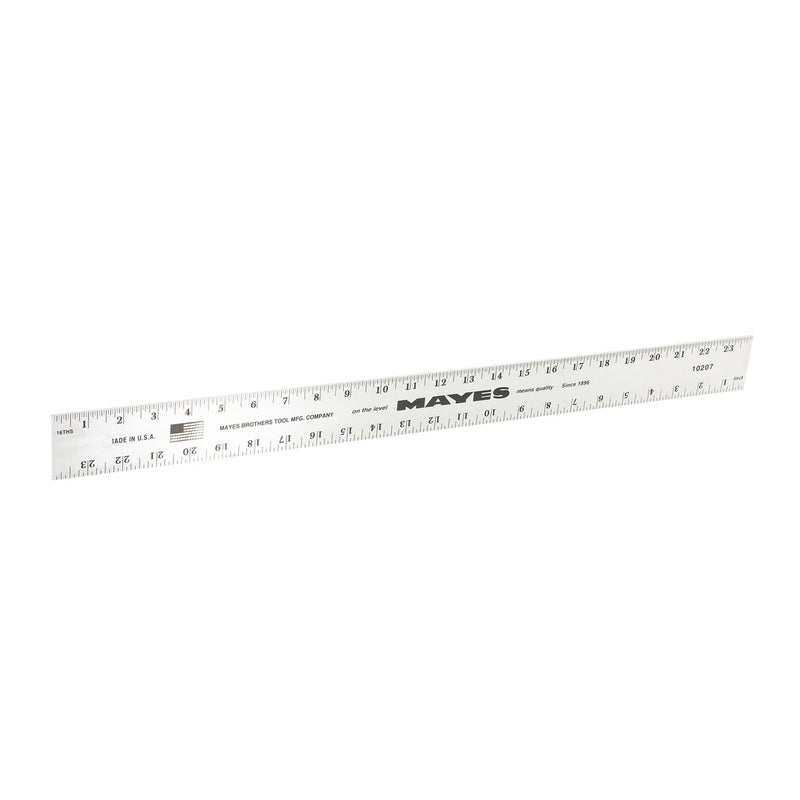 MAYES 10207 24 Inch Straight Edge Aluminum Ruler, Heavy Duty 24 Inch Ruler with Metric and Standard Measurements, Extra Thick Precision Straight Edge - Image 1