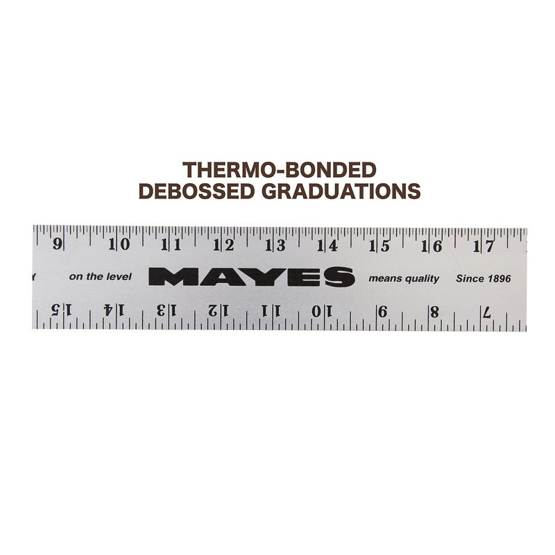 MAYES 10207 24 Inch Straight Edge Aluminum Ruler, Heavy Duty 24 Inch Ruler with Metric and Standard Measurements, Extra Thick Precision Straight Edge - Image 5