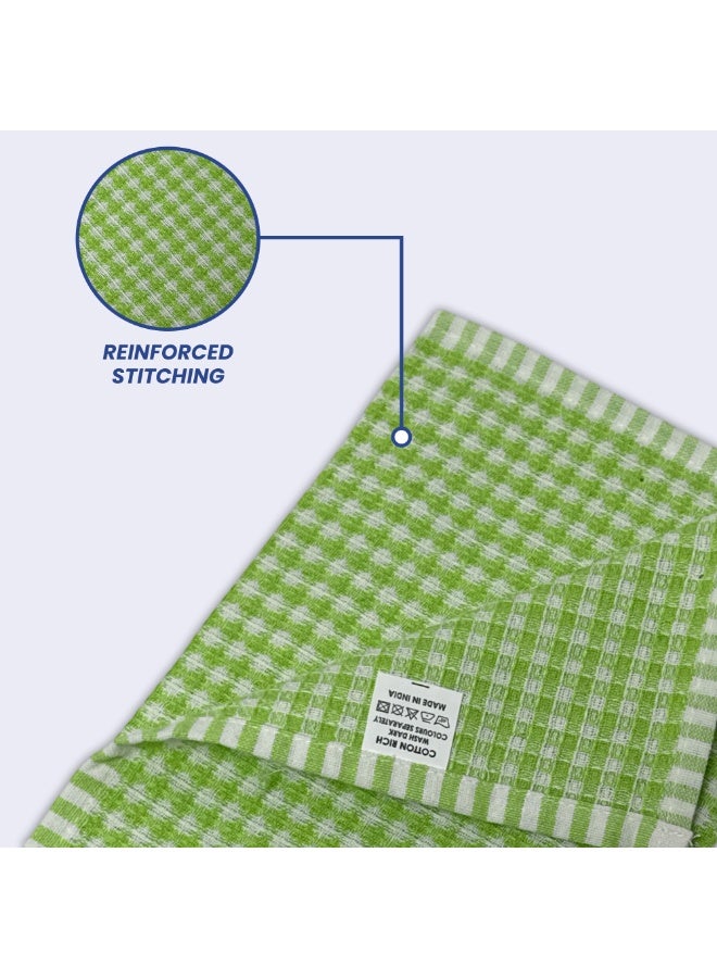 BLOR Multipurpose Microfiber Cleaning Cloth 5 Pieces - Kitchen Towel Set for Dish Drying, Reusable, Super Absorbent & Lint-Free, Multi-Purpose Microfibre Cloth for Home & Kitchen (Green) - Image 4