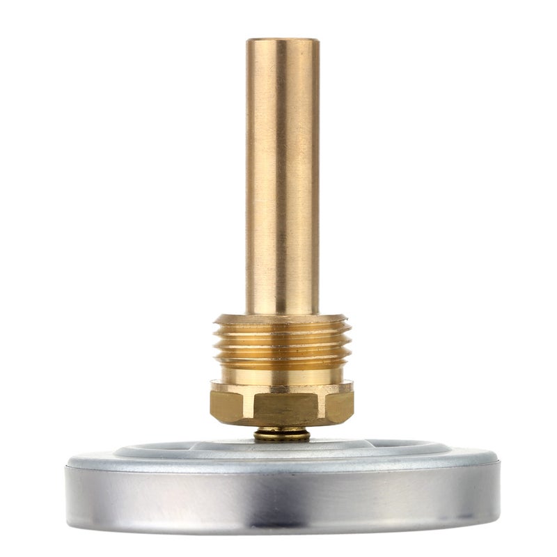 63mm Horizontal Dial Thermometer Aluminum Temperature Gauge 0-120°C 1/2 BSP Screw Diameter - Image 3