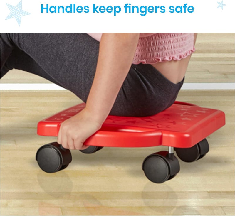 hand2mind Green Indoor Scooter Board with Handles Floor Scooter Sit Down Scooter Gym Activities for Kids Indoor Recess Games Sport Scooters Physical Education Equipment Gross Motor Toys - Image 5