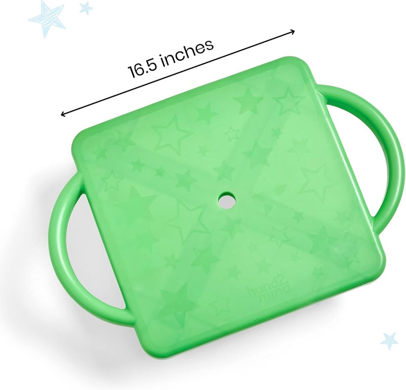 hand2mind Green Indoor Scooter Board with Handles Floor Scooter Sit Down Scooter Gym Activities for Kids Indoor Recess Games Sport Scooters Physical Education Equipment Gross Motor Toys - Image 2