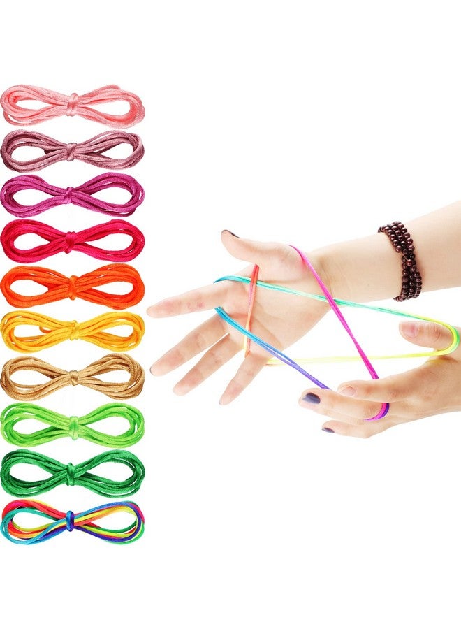Poen لعبة خيوط قطة بون 10 قطع - لعبة خيوط قطة بطول 65 بوصة، 10 ألوان - Image 1