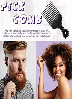 Patelai 3 Pieces Widetooth Comb Detangling Shower Comb Set Widetooth Comb Pick Comb All Purpose Comb Antistatic Comb Afro Hair Carbon Fiber Pick Barber Brush Tool For Beard Long Thick Curly Afro Hair  - Image 5