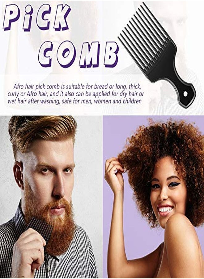 Patelai - 3 Pieces Widetooth Comb Detangling Shower Comb Set Widetooth Comb Pick Comb All Purpose Comb Antistatic Comb Afro Hair Carbon Fiber Pick Barber Brush Tool For Beard Long Thick Curly Afro Hair - Image 1