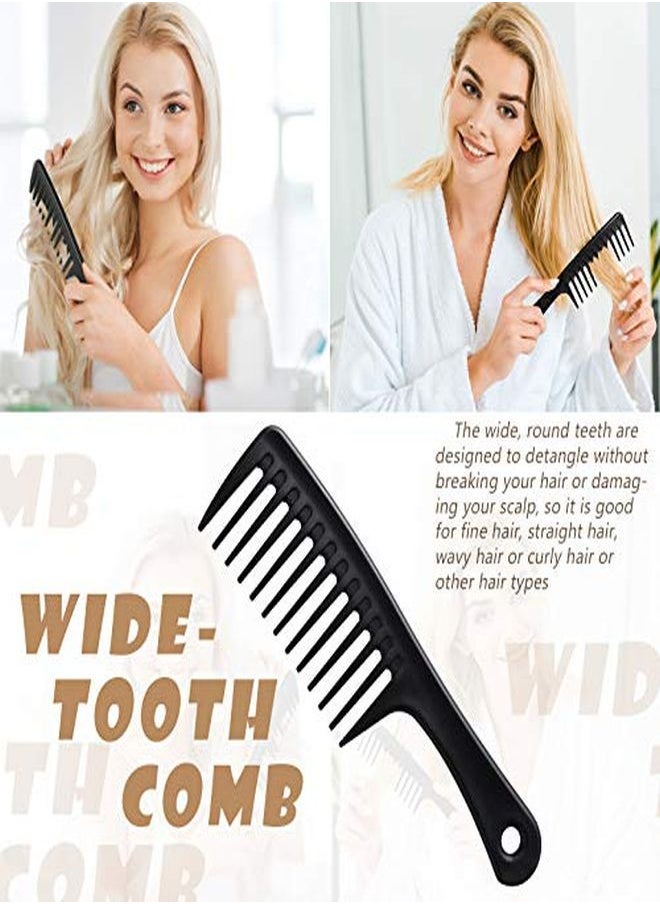 Patelai - 3 Pieces Widetooth Comb Detangling Shower Comb Set Widetooth Comb Pick Comb All Purpose Comb Antistatic Comb Afro Hair Carbon Fiber Pick Barber Brush Tool For Beard Long Thick Curly Afro Hair - Image 1