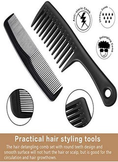 Patelai 3 Pieces Widetooth Comb Detangling Shower Comb Set Widetooth Comb Pick Comb All Purpose Comb Antistatic Comb Afro Hair Carbon Fiber Pick Barber Brush Tool For Beard Long Thick Curly Afro Hair  - Image 4