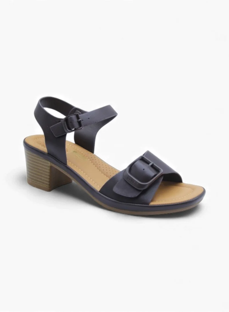 باتا صندل بكعب عريض مزود بحزامين مع إبزيم