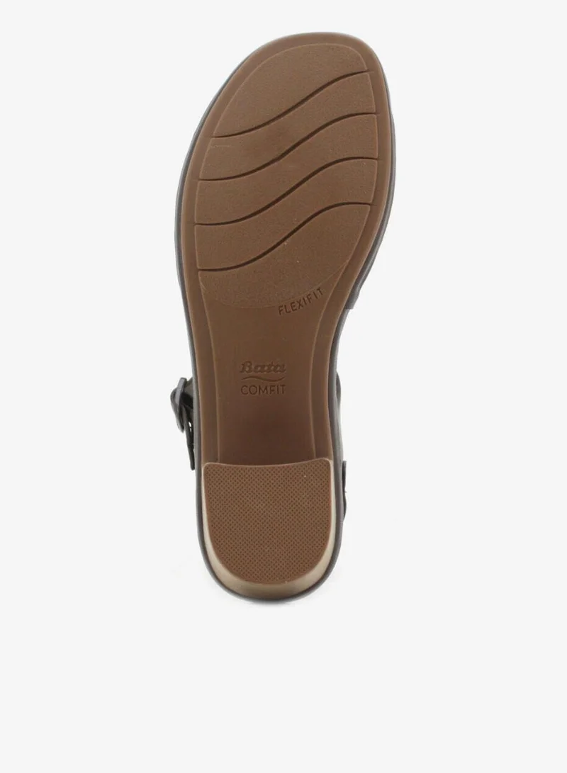 Bata  Block Heel Sandals with Double Buckle Straps for Women | Best Price UAE