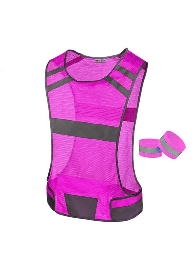 247 Viz Reflective Running Vest For Women & Menhigh Visibility Reflector Vest With 2 Bandslightweight & Comfy Running Gear  - Image 1