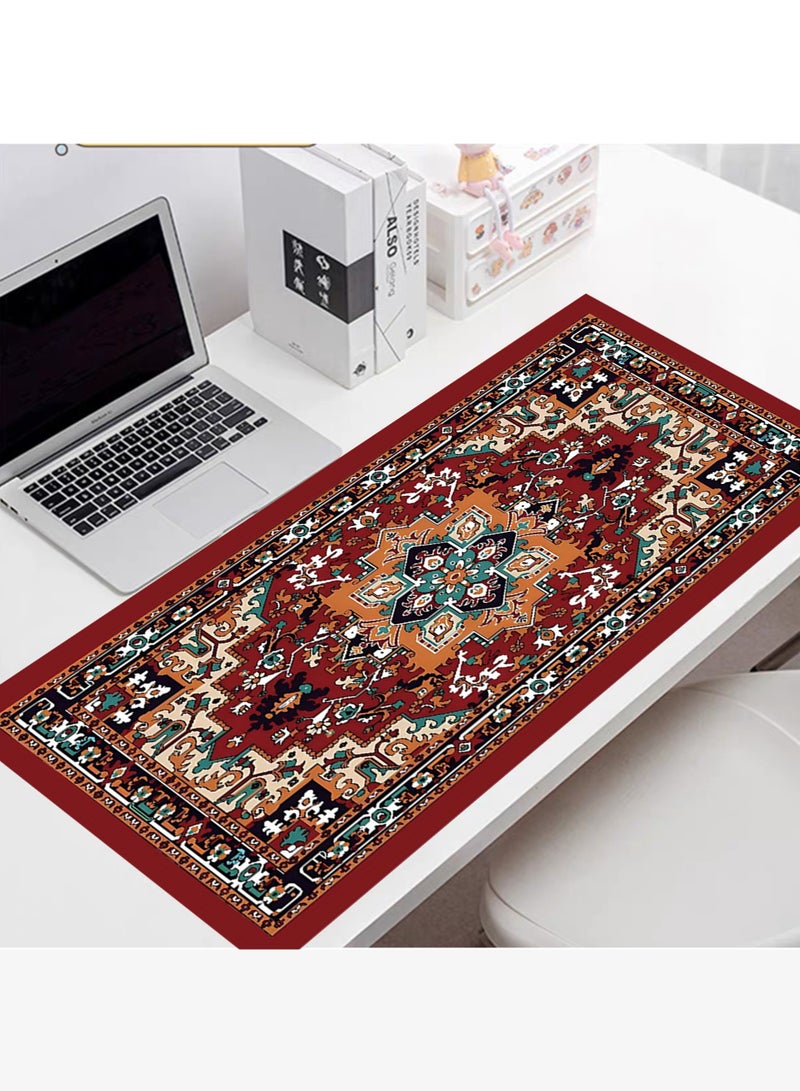 YIXUAN Vintage Persian-Inspired Mouse Pad with Non-Slip Base – Large 80x30 cm Gaming and Office Desk Mat