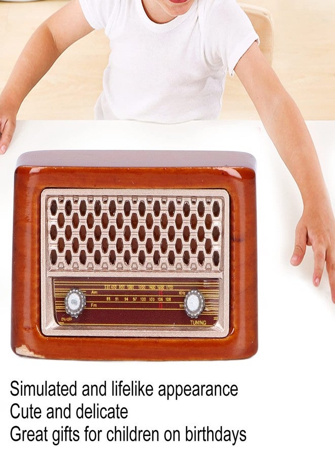 Yoidesu Dollhouse Furniture, 1:12 Miniature Exquisite Wooden Alloy Radio, Classic Exquisite Cute Miniature Radio Model, Dollhouse Decoration Accessories - Image 2