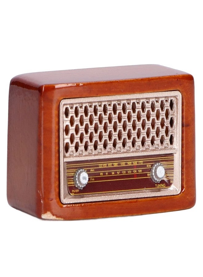 Yoidesu Dollhouse Furniture, 1:12 Miniature Exquisite Wooden Alloy Radio, Classic Exquisite Cute Miniature Radio Model, Dollhouse Decoration Accessories - Image 1