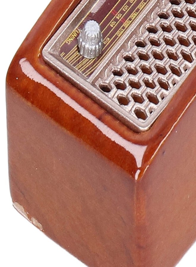 Yoidesu Dollhouse Furniture, 1:12 Miniature Exquisite Wooden Alloy Radio, Classic Exquisite Cute Miniature Radio Model, Dollhouse Decoration Accessories - Image 4