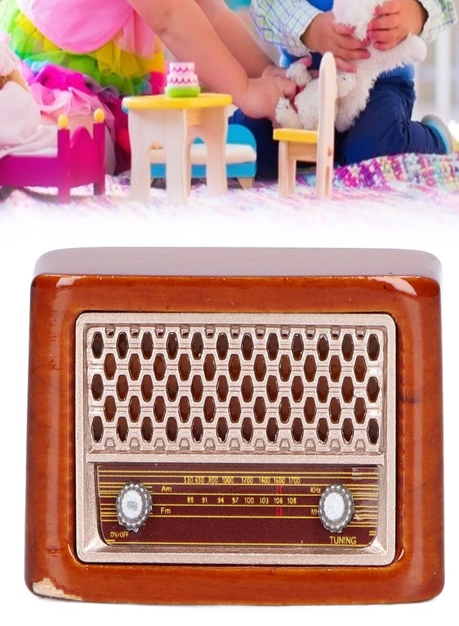 Yoidesu Dollhouse Furniture, 1:12 Miniature Exquisite Wooden Alloy Radio, Classic Exquisite Cute Miniature Radio Model, Dollhouse Decoration Accessories - Image 3
