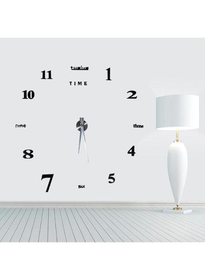 Home Gallery Large Black 3D Frameless Wall Clock  - Image 1