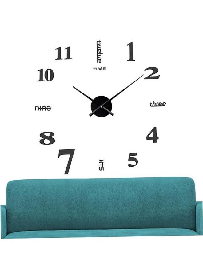 Home Gallery Large Black 3D Frameless Wall Clock  - Image 4