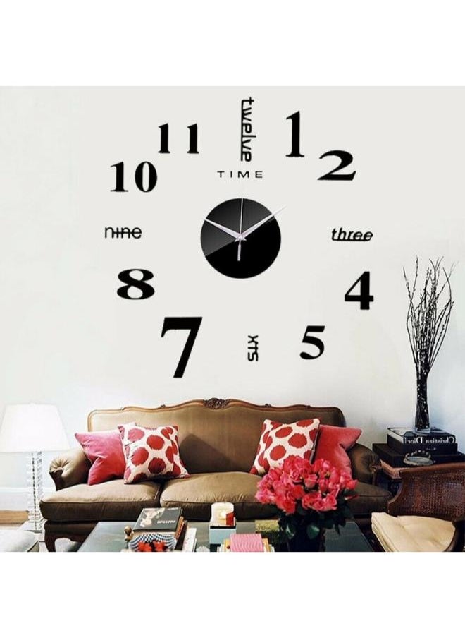 Home Gallery Large Black 3D Frameless Wall Clock  - Image 3