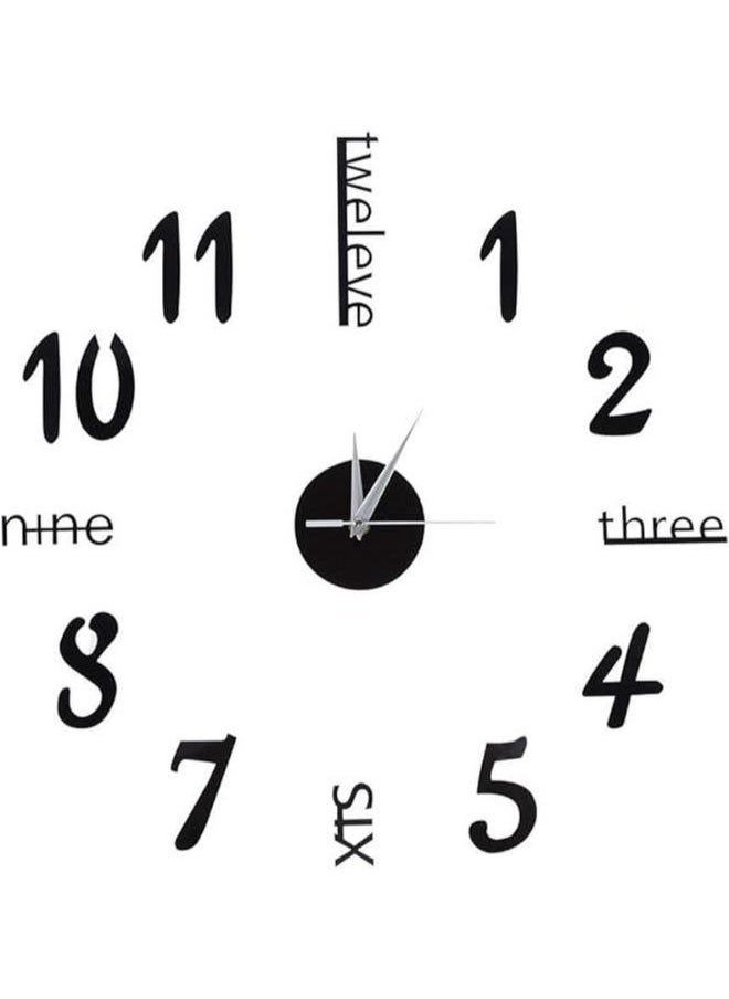 Home Gallery Large Black 3D Frameless Wall Clock  - Image 5