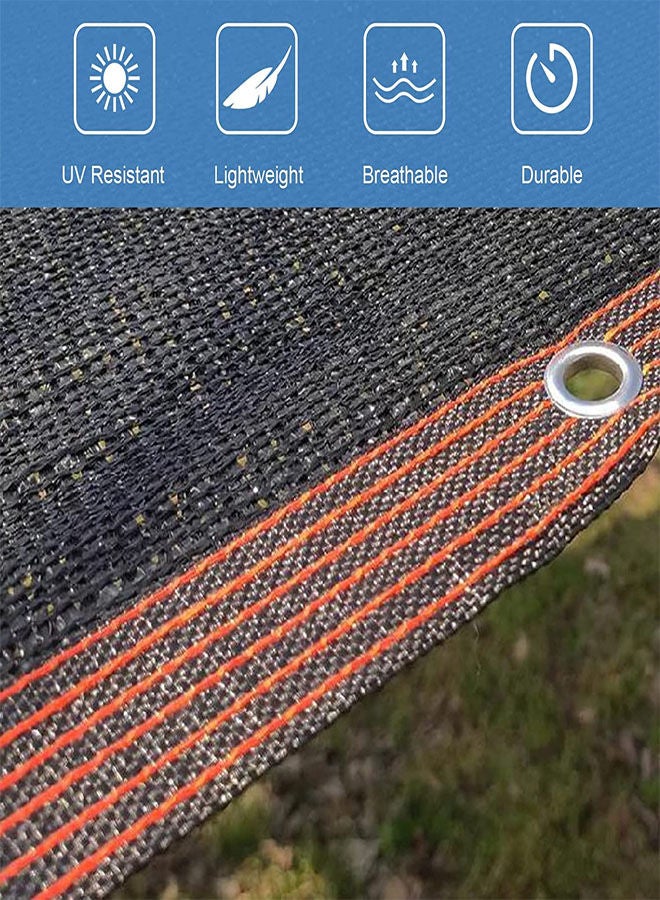 Generic Black Sun Mesh Sunblock Shade Cloth Taped Edge with Grommets UV Resistant Shade Sunblock Net Black Shade Cloth for Greenhouse Parking Garden Yard or Kennel 4m*6m  - Image 2