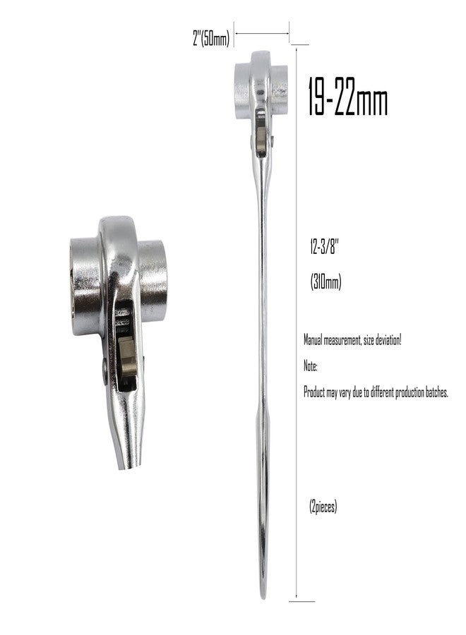 LBY 2-Pack Hexagon Scaffold Quick Wrench, 19mm/22mm Ratchet Spanner Ratcheting Socket Wrench Tool, Double Ended Socket Ratcheting Scaffold, Pointed Tail (Bright Silver) - Image 3