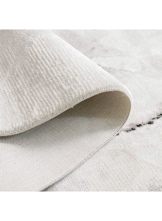 DANUBE HOME Galeria Lux Modern Rug | Washable Modern Rugs Style | Polypropylene + Polyester Area Rug Floor Covering | Indoor Carpet For Living Room Dining Bedroom 160x230cm-Grey White-231300472290 - Image 3