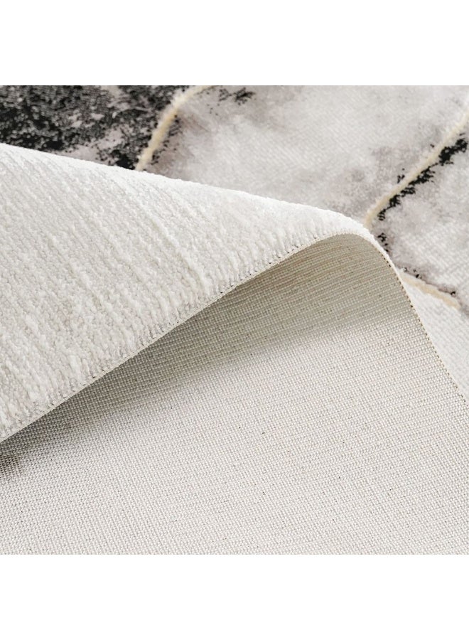 DANUBE HOME Galeria Lux Modern Rug | Washable Modern Rugs Style | Polypropylene + Polyester Area Rug Floor Covering | Indoor Carpet For Living Room Dining Bedroom 160x230cm-Grey White-231300472290 - Image 4