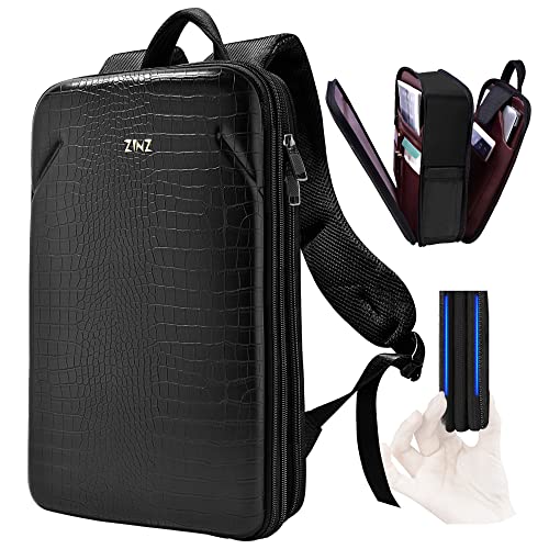ZINZ Protective Laptop Backpack, Expandable Computer Bag Rucksack with Hard Leather Cover & 3 Compartments for 15 15.6 16 inch Notebooks, Ergonomic Shoulder Strap，B01K01 - Image 1