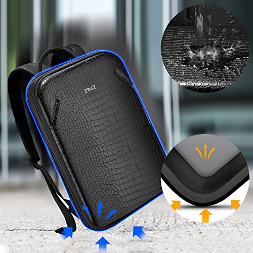ZINZ Protective Laptop Backpack, Expandable Computer Bag Rucksack with Hard Leather Cover & 3 Compartments for 15 15.6 16 inch Notebooks, Ergonomic Shoulder Strap，B01K01 - Image 5