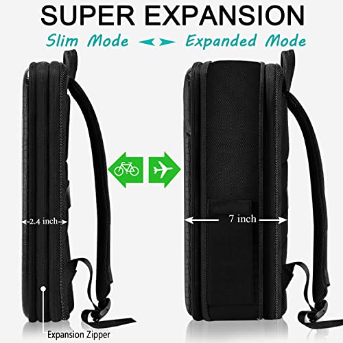 ZINZ Protective Laptop Backpack, Expandable Computer Bag Rucksack with Hard Leather Cover & 3 Compartments for 15 15.6 16 inch Notebooks, Ergonomic Shoulder Strap，B01K01 - Image 4