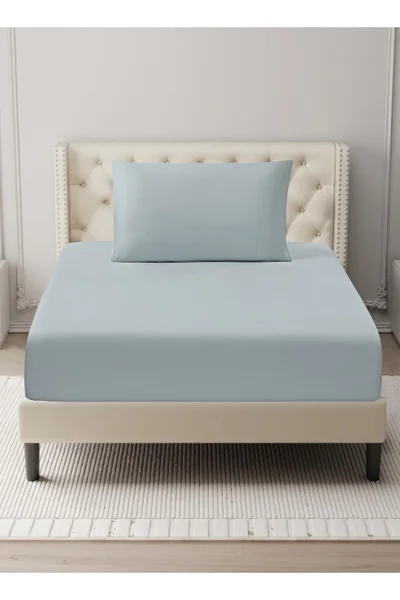 Donetella Bedding Fitted Sheet - Fits 120x200 Cm For Single Bed - 2 Pcs (1 Fitted Sheet and 2 Pillowcases) - 35 Cm Deep Pocket - Solid Bed Sheet