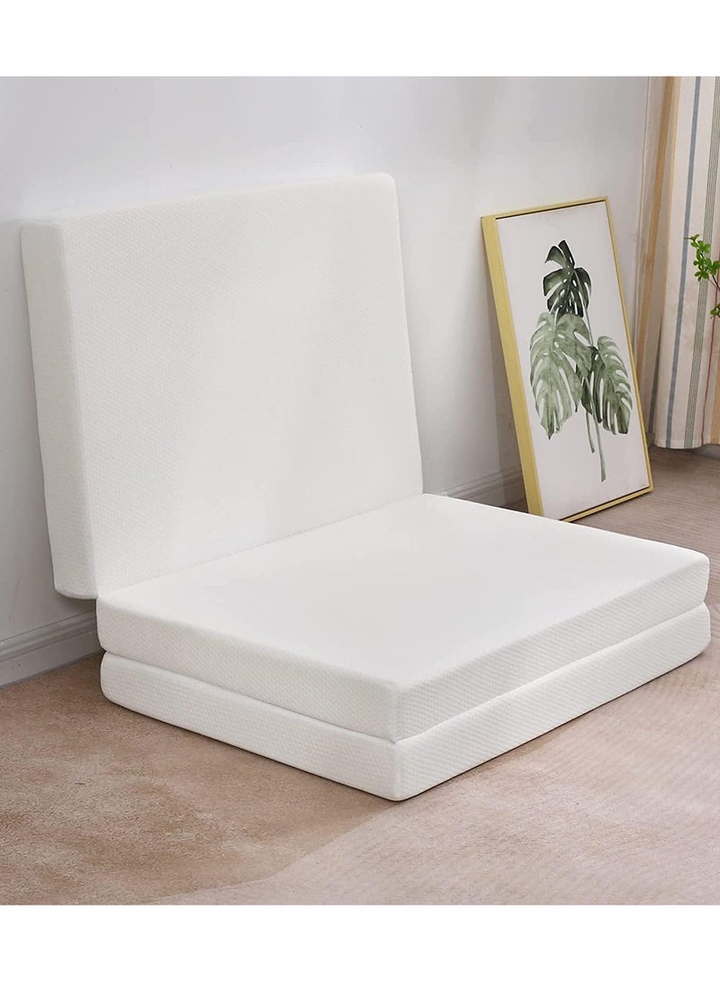 COMFY FOLDING SEMI MEDICATED PORTABLE MATTRESS WHITE SINGLE 42 - Image 1
