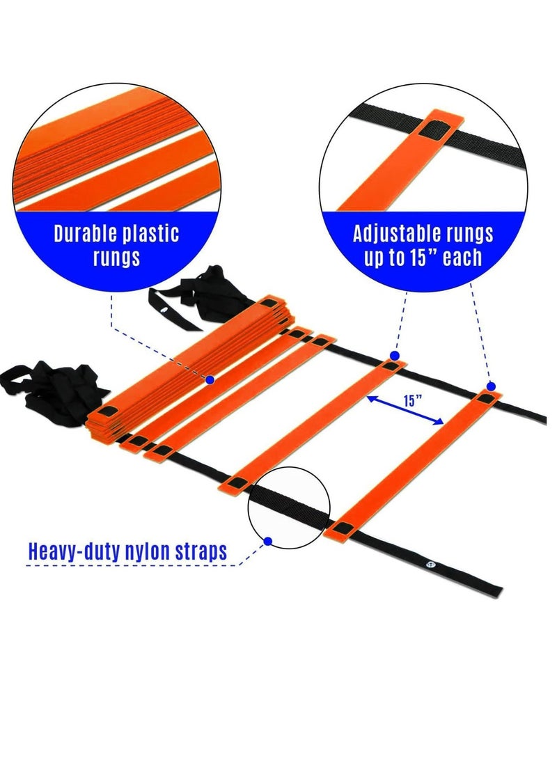 Spall Agility Ladder,12 Steps to 24 Steps Adjustable Speed Ladder Training Ladder Speed Training Equipment with Carry Bag, Football Flexibility Training Jumping Ladder  - Image 2