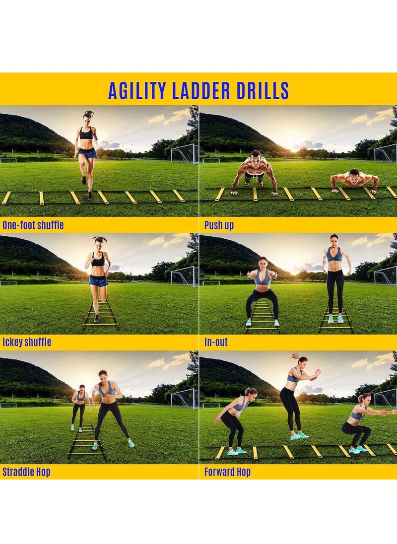 Spall Agility Ladder,12 Steps to 24 Steps Adjustable Speed Ladder Training Ladder Speed Training Equipment with Carry Bag, Football Flexibility Training Jumping Ladder  - Image 4