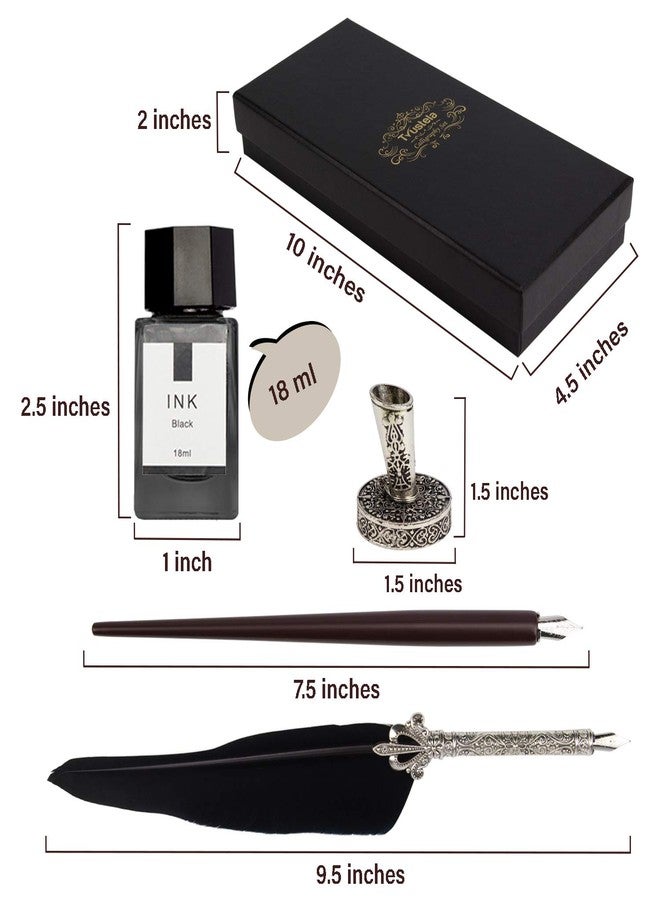 Trustela Calligraphy Set for Beginners, Wooden Dip Pen, Feather Quill, 19 Nibs, Ink Set, Gift Box - Image 5
