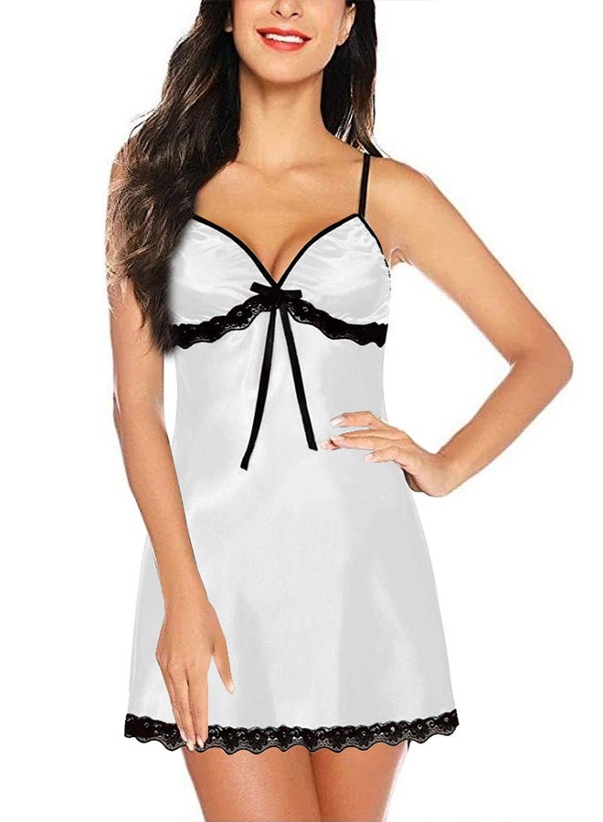 Sexy Sleepwear for Women Satin Spaghetti Strap Nightdress Nightgown Lace Trim V Neck Chemise Y136 - Image 2