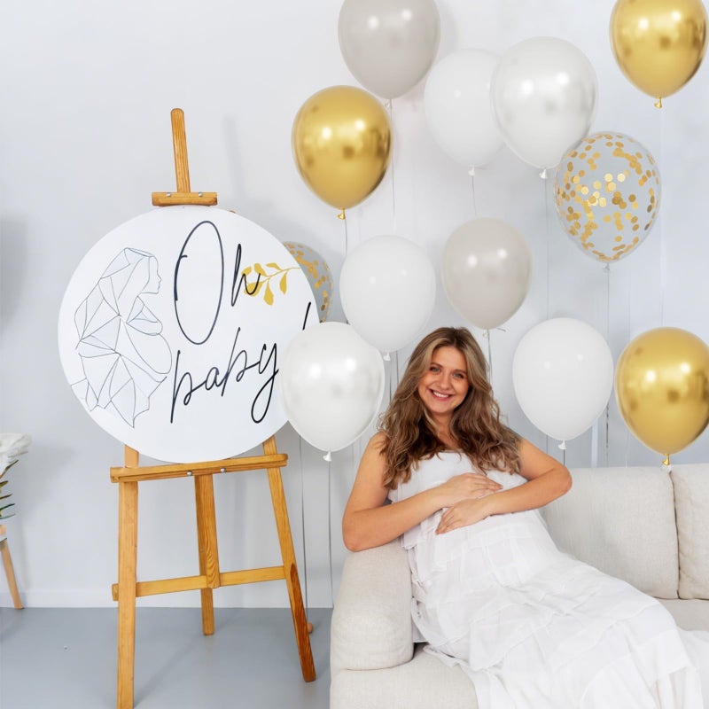 KUULBELA 68Pcs Sand White Gold Confetti Balloons Kit 12 Inch Ballons Beige Pearl White Balloon Gold Party Balloons with Ribbons for Birthday Wedding engagement Baby Shower Graduation Decorations. - Image 5