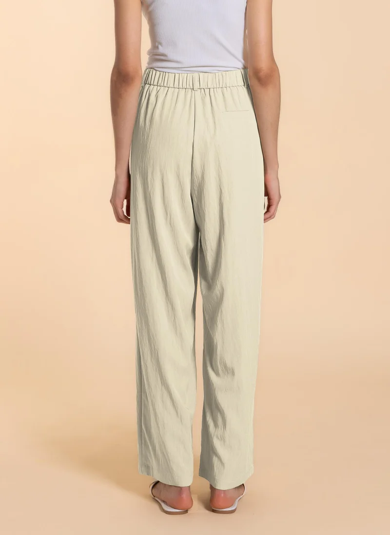 SHAPES LINEN BLEND WIDE-LEG TROUSERS