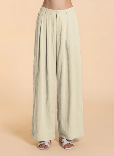 SHAPES LINEN BLEND WIDE-LEG TROUSERS