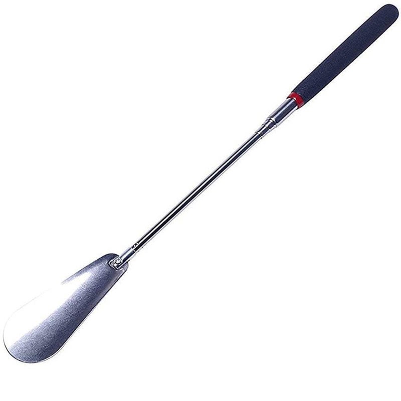 CLICKSWIFT ®1 Pcs Telescopic Long Handle Stainless Steel Shoehorn – Adjustable Flexible Shoe Lifter Stick with Non-Slip Grip for Men, Women, Seniors, Durable Shoe Spoon Helper Tool (Multicolour) - Image 1