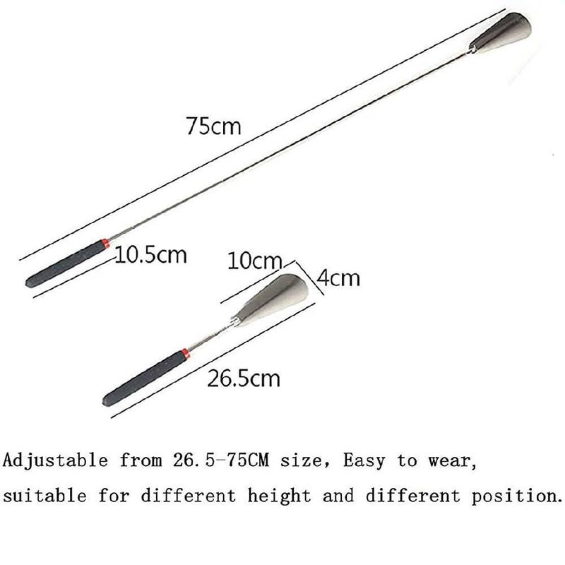 CLICKSWIFT ®1 Pcs Telescopic Long Handle Stainless Steel Shoehorn – Adjustable Flexible Shoe Lifter Stick with Non-Slip Grip for Men, Women, Seniors, Durable Shoe Spoon Helper Tool (Multicolour) - Image 4