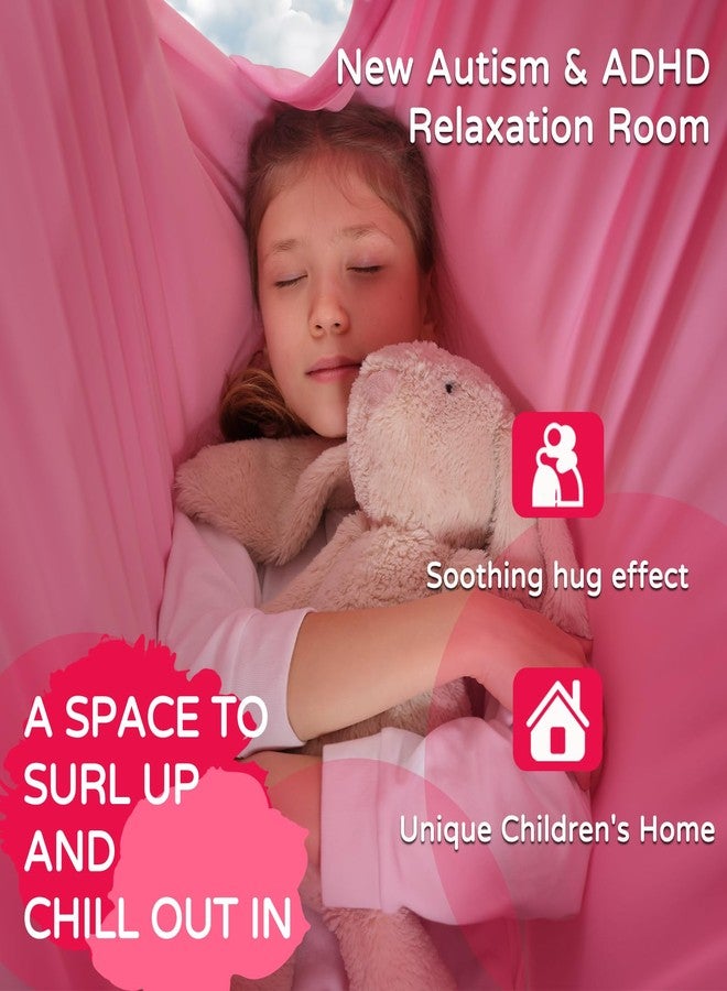WUBOTIYU Sensory Swing for Kids Indoor & Outdoor Double Layer Therapy Cuddle Swing Hammock Chair with 360° Swivel Hanger Kit Adjustable Swing for Child and Adult with Aspergers Autism ADHD (Pink) - Image 4
