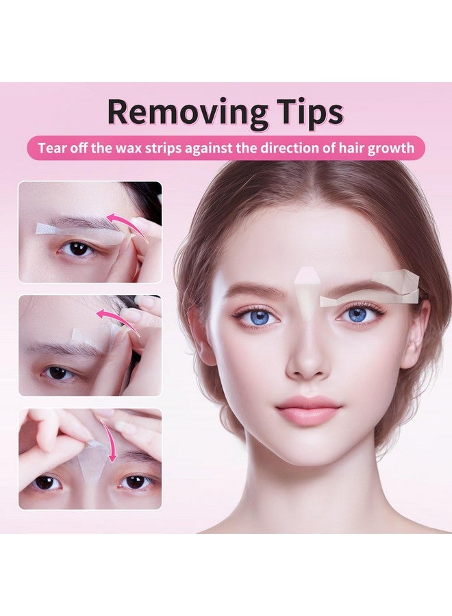 Beauty7 Facial Wax Strips Hair Removal Eyebrow Wax Strips Kit Fit Wax Strips Eyebrow Shaper at Home Waxing 24 Strips 4 Calming Oil Wipes for Sensitive All Skin Types for Women - Image 5