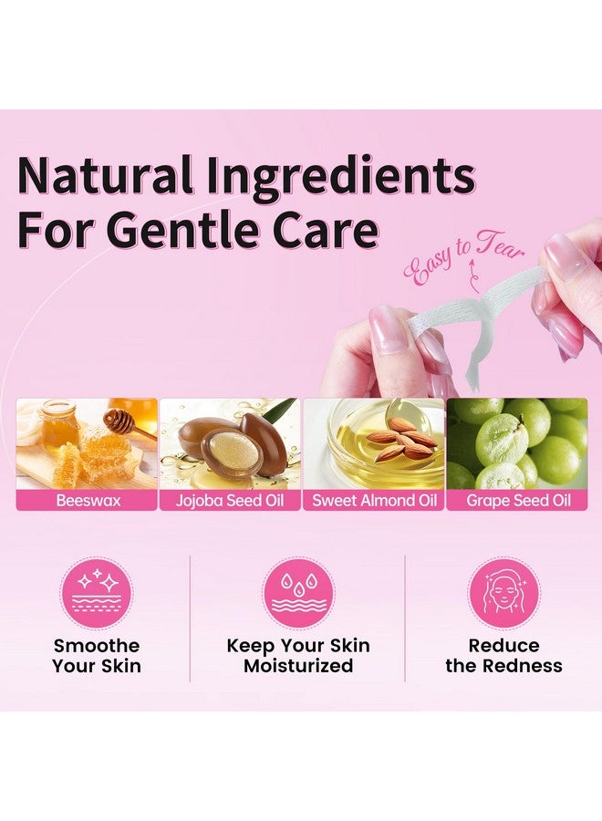 Beauty7 Facial Wax Strips Hair Removal Eyebrow Wax Strips Kit Fit Wax Strips Eyebrow Shaper at Home Waxing 24 Strips 4 Calming Oil Wipes for Sensitive All Skin Types for Women - Image 3