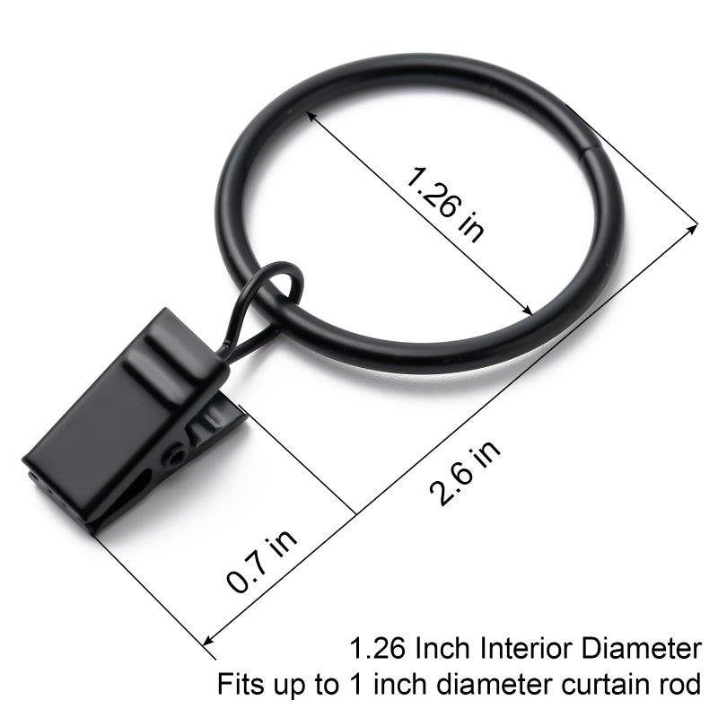 BOOMIBOO 36 Pack Curtain Rings with Clips, Drapery Clips with Rings, Hangers Drapes Rings, Drapery Rings 1.26 inch, Fits up to 1 inch Diameter Curtain Rod, for Hanging Drapes Bows Hat and So On - Image 2