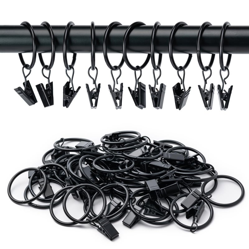 BOOMIBOO 36 Pack Curtain Rings with Clips, Drapery Clips with Rings, Hangers Drapes Rings, Drapery Rings 1.26 inch, Fits up to 1 inch Diameter Curtain Rod, for Hanging Drapes Bows Hat and So On - Image 3