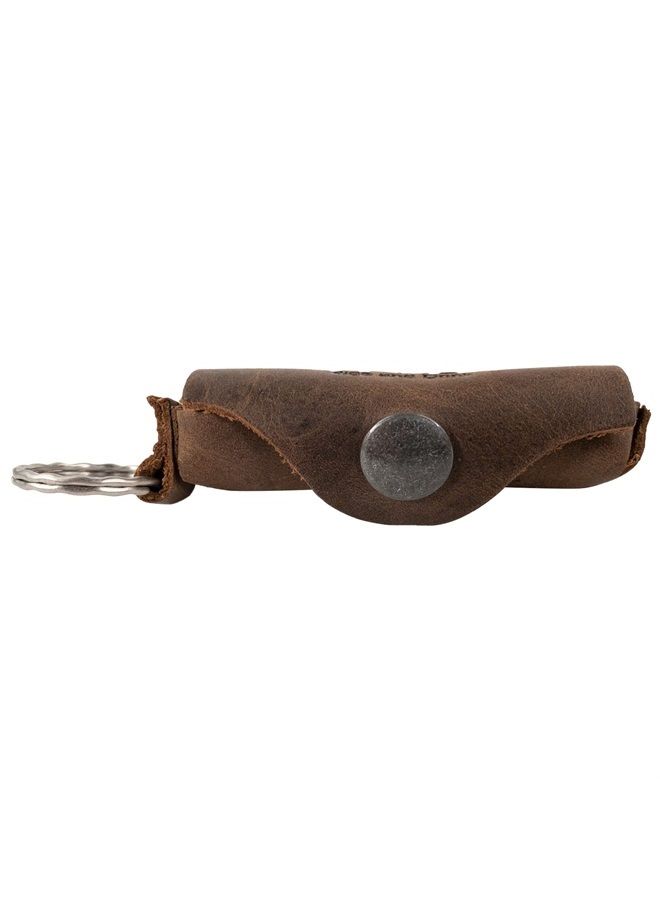 Hide & Drink , Rustic Soft Leather Lip Balm Lover Keychain Holder, Travel & Carry On Lips Protection Pocket Snap Case, Commuter & Nomad Gift, Handmade Includes 101 Year Warranty :: Bourbon Brown - Image 1