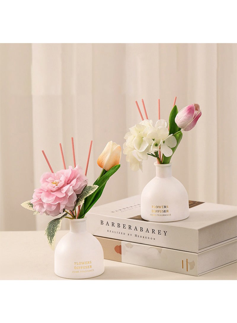 Reed Diffuser, Luxurious Scented Oil Diffuser, Artificial Flowers Home Perfume for Home Office Décor, 150ml (White Rose) - Image 5